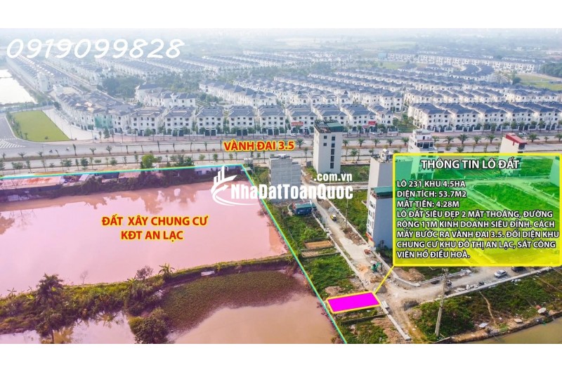 Chính chủ bán lô đất cực hiếm khu đất dịch vụ 4.6 ha Vân Canh sát An Lạc Symphony 3 bước chân ra vành đai 3.5 kinh doanh tốt