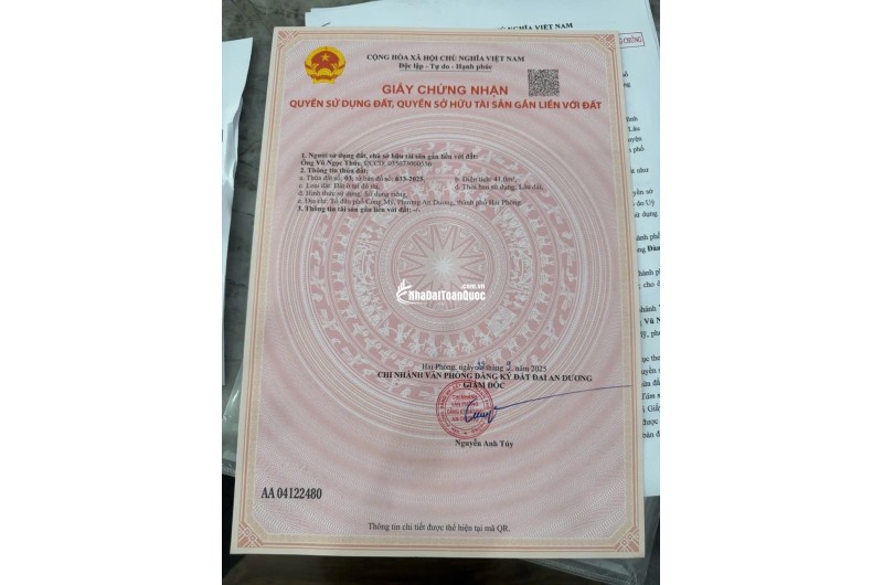 BÁN ĐẤT CỐNG MỸ AN DƯƠNG 41 M2 SHR 899 TR. LH:0358881379