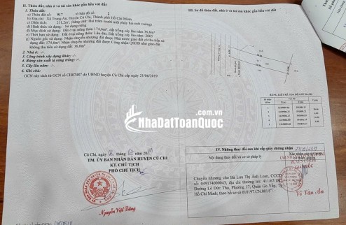 Bán đất MT Đường Trung An, Củ Chi, 211m2, gần sông Sài Gòn mát mẻ