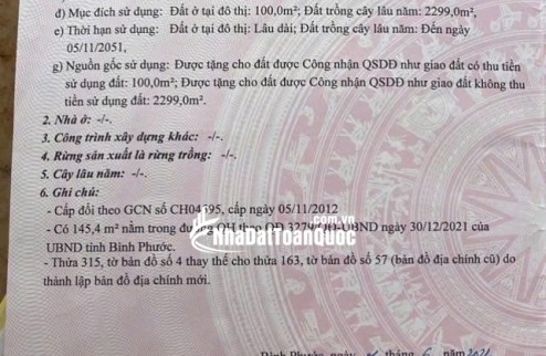 BÁN ĐẤT CHÍNH CHỦ 2400M2 TẠI TP ĐỒNG XOÀI CHỈ 16 TỶ 750 TRIỆU. LH:0977088568.