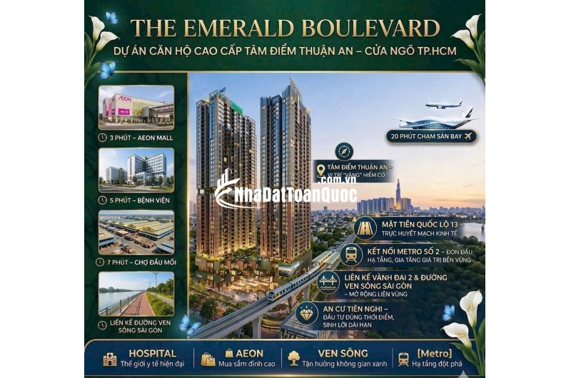 THE EMERALD BOULEVARD - CĂN HỘ CAO CẤP MẶT TIỀN QL13. BOOKING CHỈ 50 TRIỆU - HOÀN LẠI 100%. LH:0978007184.