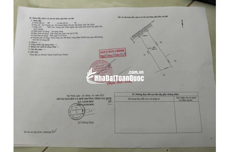 ht Cần bán nhanh 2,5 tỷ đất tại Thạnh Lộc Tân Biên tỉnh Tây Ninh