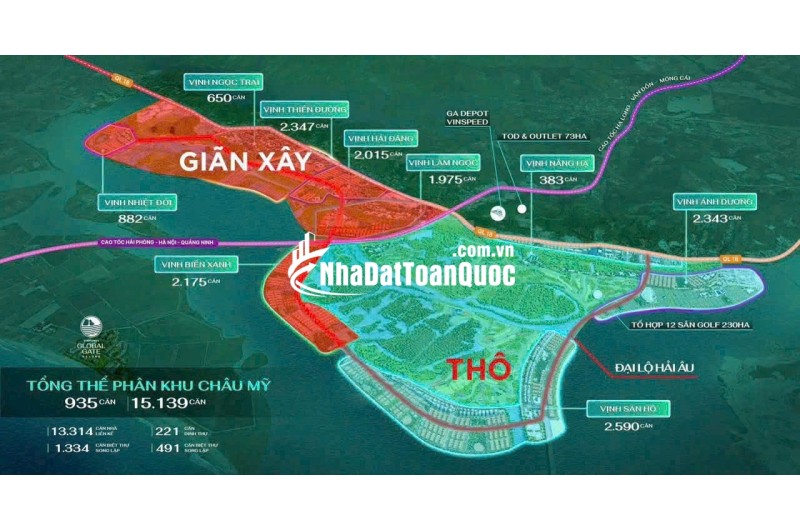 Biệt thự liền kề 4 tầng, 9PN, 97m2, QL18 Hạ Long - Sổ Đỏ, 10.3 tỷ