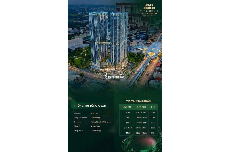 THE EMERALD BOULEVARD - CĂN HỘ CAO CẤP MẶT TIỀN QL13. BOOKING CHỈ 50 TRIỆU - HOÀN LẠI 100%. LH:0978007184.