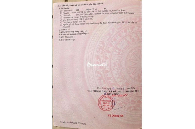 NƠI AN CƯ LÝ TƯỞNG - ĐẤT PHỐ NGUYỄN BỈNH KHIÊM - TRUNG TÂM ĐĂK HÀ