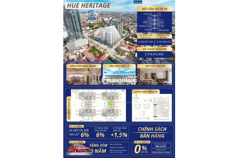 HIỆN TẠI HUẾ HERITAGE CHỈ CÒN 2 CĂN – DT 82.8M2 – GIÁ RẺ NHẤT GIỎ HÀNG. LH:0334654136.