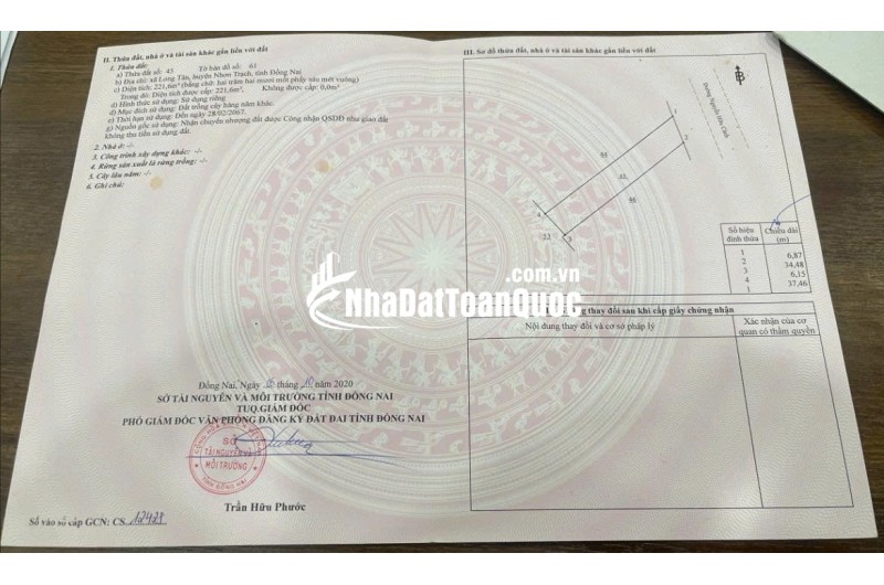Cần bán GẤP GẤP đất mặt tiền đường Nguyễn Hữu Cảnh Nhơ Trạch 0969128268