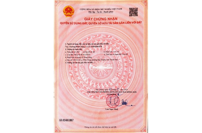 ĐẤT ĐẸP – GIÁ TỐT – CHÍNH CHỦ CẦN BÁN LÔ ĐẤT Tại đường Lê Thần Tông, phường Đông Vệ, TP. Thanh Hóa