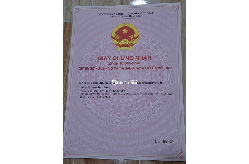 BÁN NHÀ PHƯỜNG TÂN TẠO A, BÌNH TÂN – 55M2 - SẴN SHR - 4.9 TỶ. LH:0938800325
