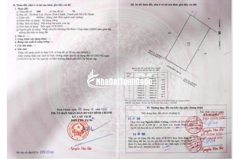BÁN ĐẤT XÃ BÌNH LỢI - BÌNH CHÁNH, 10.387M2 SẴN 2 SỔ HỒNG CHỈ 2 TỶ/1000M2. LH:0978435476.