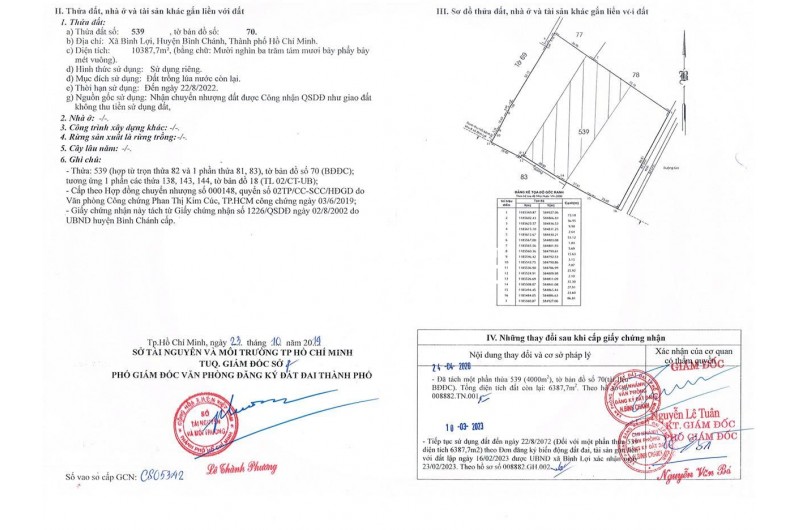BÁN ĐẤT XÃ BÌNH LỢI - BÌNH CHÁNH, 10.387M2 SẴN 2 SỔ HỒNG CHỈ 2 TỶ/1000M2. LH:0978435476.