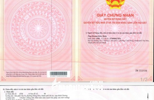 BÁN BIỆT THỰ MINI ĐÔNG HÒA - DĨ AN