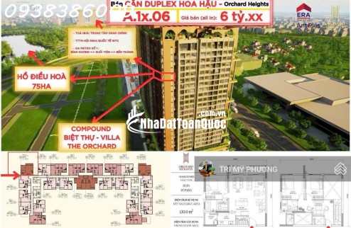 Orchard Heights - TT 2 tỷ 4 công chứng ngay - căn duplex thông cao 2 tầng, 3PN, rộng 150m2, view hồ