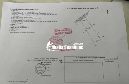 ht Cần bán nhanh 2,5 tỷ đất tại Thạnh Lộc Tân Biên tỉnh Tây Ninh