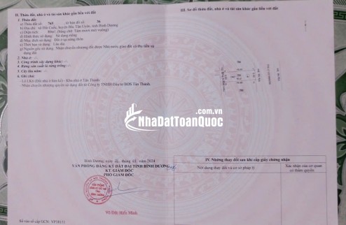 ĐẤT ĐẸP - GIÁ TỐT - Cần Bán Nhanh Lô Đất tại huyện Bắc Tân Uyên tỉnh Bình Dương