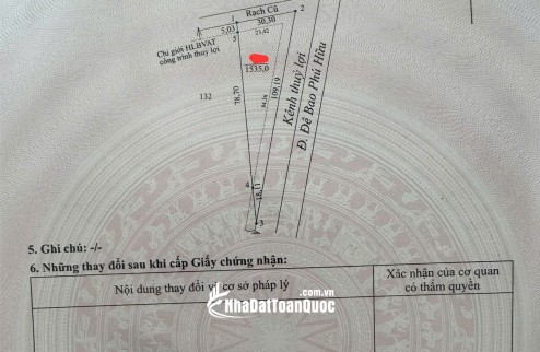 CHÍNH CHỦ CẦN BÁN GẤP 109M MẶT TIỀN - SẴN 200 M2 THỔ CƯ Phường Mỹ Xuyên, Cần Thơ.