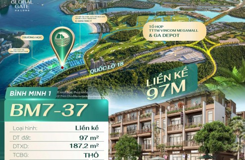 Biệt thự liền kề 4 tầng, 9PN, 97m2, QL18 Hạ Long - Sổ Đỏ, 10.3 tỷ