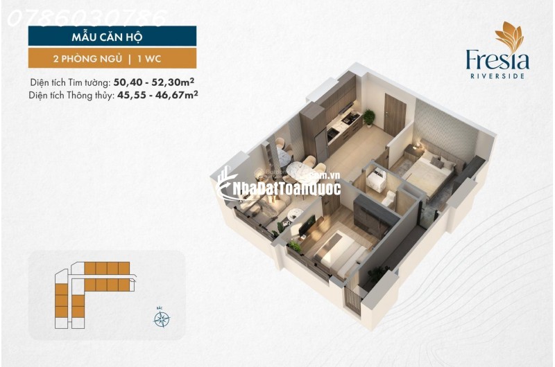 Fresia Riverside 1,98 tỷ – sống gần sông, gần trung tâm, gần những giá trị bền vững.