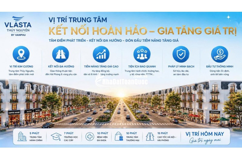 Vlasta Thuỷ Nguyên-Đón sóng tủng tâm hành chính mới Hải Phòng,tiềm năng tăng giá cao.Nhận nhà ngay