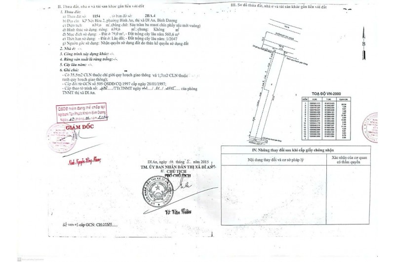 BÁN ĐẤT DĨ AN HCM, DT640M2, CÓ SẴN NHÀ, PHÒNG TRỌ VÀ KIOT, SỔ ĐỎ 70TR/M2. LH:0909808620 HOẶC 0888883358