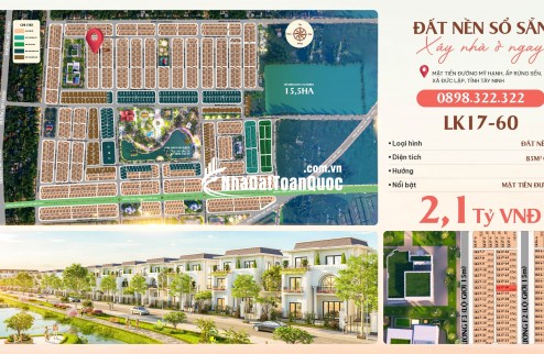 Đất nền sổ sẵn, gần trung tâm cụm khu công nghiệp Đức Hòa, chỉ từ 2,1 tỷ/nền