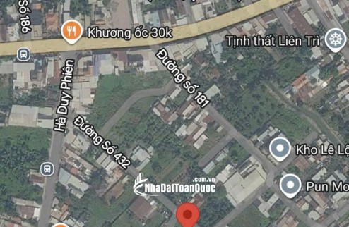 HOT HOT – CHÍNH CHỦ CẦN BÁN LÔ ĐẤT- MẶT TIỀN Tại Đ. 432, X.Bình Mỹ, H.Củ Chi, TP.HCM
