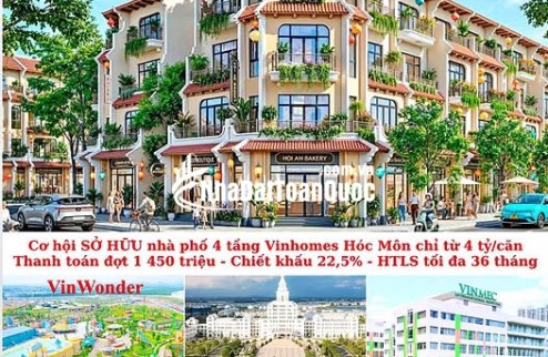 Vinhomes03 - [CHỈ 4 TỶ] – BÀN GIAO NHÀ PHỐ VINHOMES HÓC MÔN 5M X 15M (75M²) – MẶT TIỀN TRỤC ĐƯỜNG 29M – CHIẾT KHẤU ĐẾN 22% TIỀN MẶT!