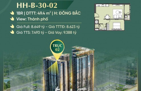 Căn Hộ 1PN HHB-3x-0x  Hanoi Seasons Garden – Chuẩn Sống Lumière Giữa Lòng Hà Nội