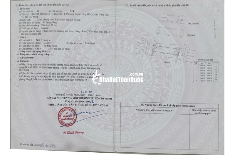 Chính chủ bán gấp nhà 2MT 3 tầng 6pn, đường xe hơi tại Đường số 11, Bình Tân