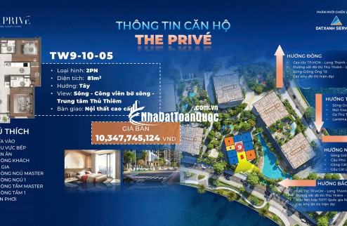 Bán căn hộ 2 PN dự án The Prive trung tâm quận 2 view ba mặt giáp sông. chỉ 10% ký Hợp đồng mua bán