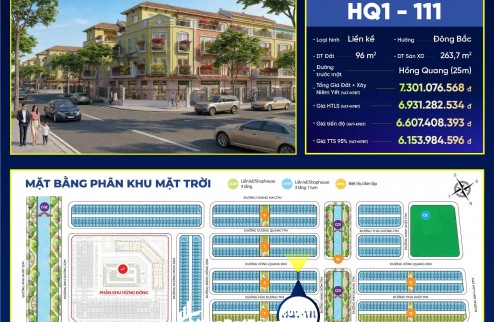 SỐC! 5,7 TỶ –   SHOPHOUSE 2 MẶT TIỀN 96M2, MT 6M, XÂY 4 TẦNG.   CĐT: 09666 343 969