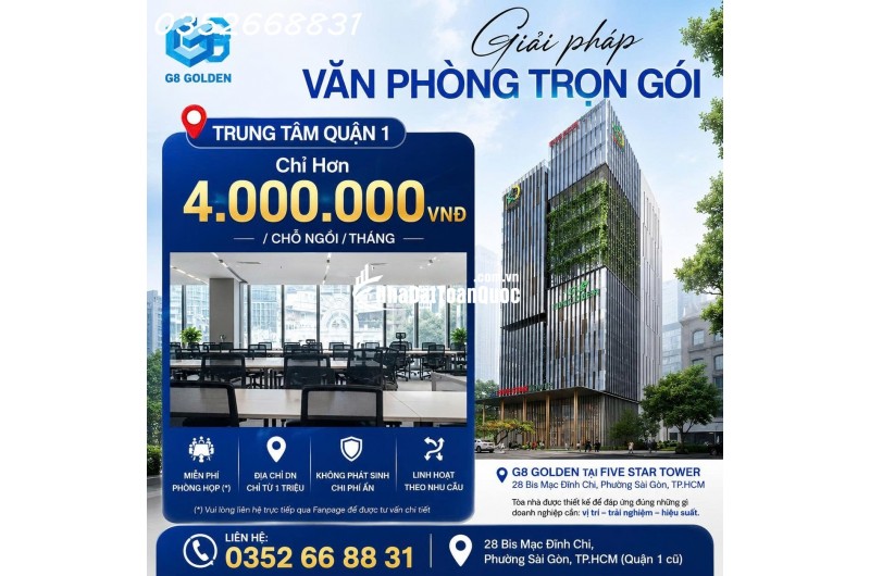 CHỈ TỪ 4 TRIỆU/THÁNG – SỞ HỮU VĂN PHÒNG HẠNG A, VIEW TRIỆU ĐÔ NGAY TRUNG TÂM QUẬN 1