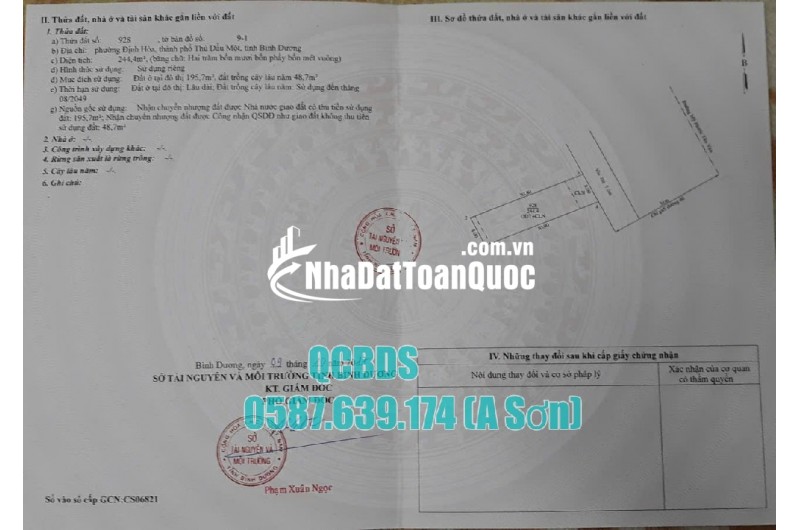 Chính Chủ Sơn Bán Nhà Xưởng Mỹ Phước Tân Vạn 240m2 ĐT 0587.639.174