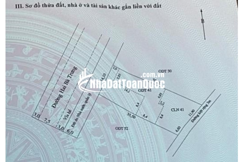 BÁN 564,6 M2 ĐẤT MẶT TIỀN ĐƯỜNG HAI BÀ TRƯNG – PHƯỜNG HỘI AN – LH:0915437069.