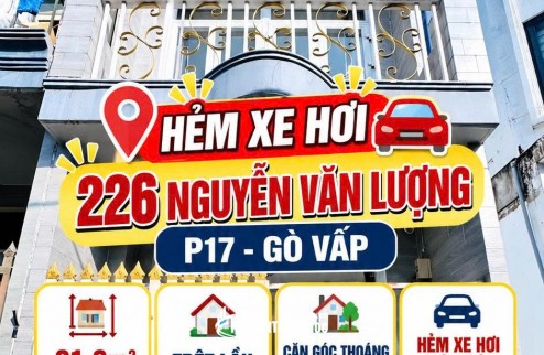Nhà Nguyễn Văn Lượng P17 Gò Vấp 21m2 , hẻm xe hơi  giá 2.6tỷ
