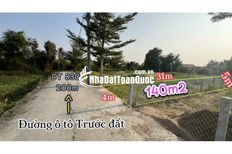 BÁN LÔ ĐẤT THỔ CƯ VỊ TRÍ ĐẸP TẠI ẤP 6 XÃ TÂN TRẠCH, CẦN ĐƯỚC, LONG AN. LH:0903187068.