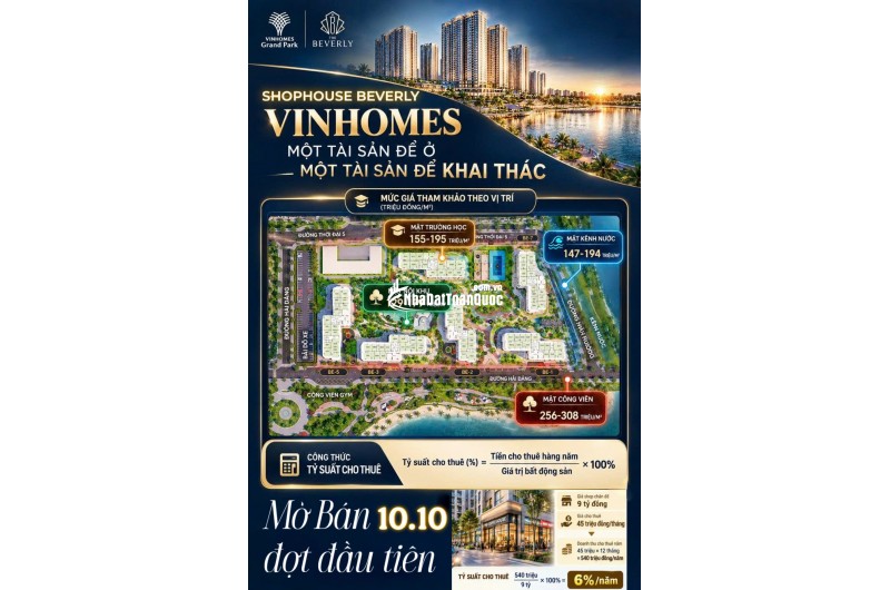 Cơ hội sở hữu thêm tài sản đáng chú ý- Shophouse Beverly Vinhomes Quận 9, Giá dự kiến cực tốt.