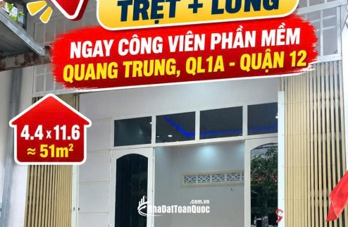Bán nhà 51m2 trệt lửng ngay CVPM Quang Trung Q12 hẻm 5m giá 3.25tỷ